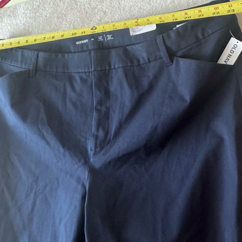 Old Navy NEW High Waisted Pixie 26 Pockets Straight Ankle Pants Stretch Zip Blue - Picture 13 of 16